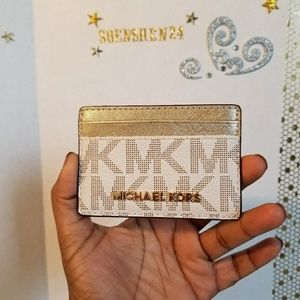 NWOT Micheal Kors Saffiano leather Card case holde